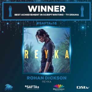 Kim Suzanne Engelbrecht Instagram - Yay!!! @saftassa !!! Thank you to everyone who put their time, belief and effort into REYKA . I am so privileged to part of this . Firstly a special thanks to our phenomenal cast . Our Directing team @zee._.ntuli and @catcooke ❤️. Our series creator and writer @rohan.dickson ❤️ . Our DOP @tommarais ❤️ congratulations on your awards ! Team Reyka !!! ❤️ @mnettv @fremantle @serena.c.cullen @quizzical_pictures  @saftassa ❤️ @realconcerts #SouthAfricanFimAndTelevisionAwards2022 #saftas #2022