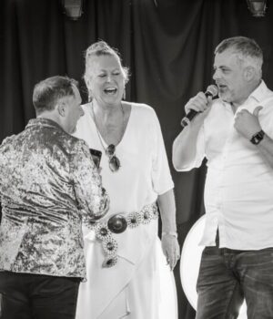 Kim Woodburn Instagram - A great night with Simon Gregson at the Air Ambulance Charity fashion show organised by Mosaic Boutique in Leek. Raised £4000 !!!!