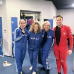 Kim Rhodes Instagram – WE ARE SURVIVING BAD IDEAS! As in, we are surviving the ideas. Not we ARE bad ideas continuing to survive. Although…
ANYWAY! Thank you to Dom, our charming and capable instructor at @ifly.basingstoke and, I believe, her name was Georgia, our brave and dear companion. ONWARD!