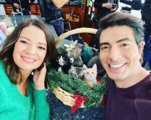 Kimberley Sustad Instagram - Let’s be clear. This is a sequel. And it’s the sequel to Nine Lives of Christmas Yes. And there are Kittens. And they are cute. Very cute. In fact I wanted them all. Some crew even took them home. And it premieres Thanksgiving night. This year. @hallmarkchannel Ok, I’ll rest from my DMs now….Happy Thanksgiving and Merry Christmas. @brandonjrouth will be answering anymore questions😁