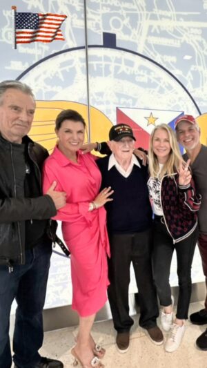 Kimberlin Brown Instagram - It was such an honor to be a part of last weekend’s welcoming community for WWII Veteran  @usarmy platoon sergeant Joe “Peppy” Sciarra along with my fellow #castmates @ericbraedengudegast @katherinekellylang @christianjleblanc @dom472522 and elected Lafayette officials, council members, #sheriffs department personnel and Lafayette #firefighters it was such an emotional heartfelt moment for all. #proudamerican #proudamericans #teamusa