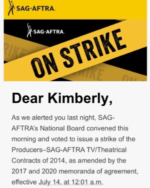 Kimberly Brooks Instagram - Sending love to our whole community ♥️ standing in solidarity with SAG-AFTRA 🎭 

#sagstrong #sag #strike #unity