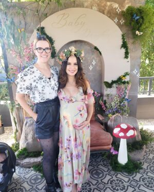 Kimberly Daugherty Instagram - These two ladies turned me into a forest fairy yesterday to celebrate Baby #2. Thank you @seaweanie & @gypsymarrow for throwing such a beautiful shower and all the incredible women who came to celebrate. Due to covid, we didn’t do an in-person shower with Wilder, so this was extra special. 🧚🏼‍♀️ 🍄 🌲