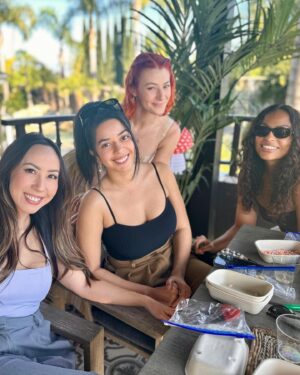 Kimberly Daugherty Instagram - These two ladies turned me into a forest fairy yesterday to celebrate Baby #2. Thank you @seaweanie & @gypsymarrow for throwing such a beautiful shower and all the incredible women who came to celebrate. Due to covid, we didn’t do an in-person shower with Wilder, so this was extra special. 🧚🏼‍♀️ 🍄 🌲