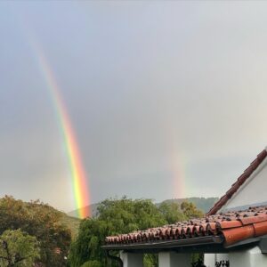 Kimberly McCullough Instagram - A little double 🌈 to brighten you day. Is this frickin’ storm over yet? Sending all those who are stressed some ☮️ and ❤️