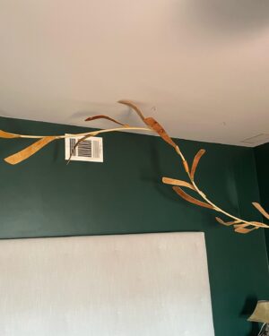 Kimberly McCullough Instagram - I am so damn excited about the first work of art I got to commission from @mariemckenzieart It’s a seaweed sculpture custom made to drape across the top of our bed frame. I can’t imagine a more magical piece of art to sleep under every night. Thank you Marie for your thoughtful construction/artistry and your commitment to ocean regeneration. You’re so talented and have the biggest ❤️