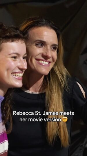 Kirrilee Berger Instagram - We certainly found a @rebeccastjames doppelgänger in @kirrileeberger! 👩‍🦱👩

One of the things we love most 🫶🏽 about @unsungheromovie is the incorporation of music (both old and new😉) throughout the film. 🎶 

Eager to share both the movie AND ‘Inspired By’ soundtrack 💿 with you when UNSUNG HERO arrives in theaters ✈️ on April 26! 👨‍👩‍👧‍👦🎞️