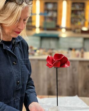 Kirsten Ramsay Instagram - A very special Poppy from the Tower of London 2014 installation, commemorating the centenary of WW1.

Each of the 888,246 Poppies that filled the moat surrounding the Tower represents the lost lives of British soldiers.

I have worked on many of these precious Poppies over the years and each has a unique and special story.

On tonight’s The Repair Shop I was able to rescue Alex and Steph’s Poppy, a unique reminder of Pete who meant so much to them both.

Catch up on @bbciplayer 

@therepairshoptv #bbc #repair #restoration
#conservation #ceramic #ceramics #ceramicart 
#ceramicconservation #conservatorsofinstagram 
#fineartconservation #toweroflondonpoppies 
#toweroflondonpoppy #kirstenramsay 
#china #lowfiredpottery @dominicchinea
