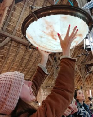 Kirsten Ramsay Instagram - Great seeing the alabaster light shade on tonight’s episode of The Repair Shop, one of my more challenging projects.

The shade having been accidentally broken was then left outside. Further water and frost damage then occurred.

Having been conserved, a behind the scenes picture showing the moment of truth, would it have the strength to support itself after such catastrophic damage?

@therepairshoptv @pippa.claire 
#bbc #conservatorsofinstagram #repair 
#conservation #alabaster #lightshade 
#kirstenramsay #restoration #ceramics 
#ceramicconservator