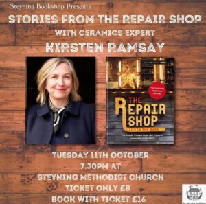 Kirsten Ramsay Instagram - Join me live on Tuesday evening to chat about the new Repair Shop Book, Life in the Barn.
Featuring the stories of many of the experts from the BBC program and how they came to be working in their chosen fields and including some of the items that appear on the program.

Beautifully photographed by @sarahweal 

Supporting local bookshop’s @steyning_bookshop 

Hope to see you there.

#therepairshop #therepairshopbbc #bbc 
#therepairshopbook #restoration 
#conservation #ceramics #china 
#kirstenramsay @plankpr