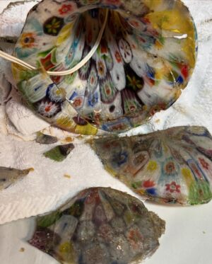 Kirsten Ramsay Instagram - I love glass and I love colour! This Venetian millefiori glass lamp was a beautiful combination of both but it arrived at The Repair Shop in dreadful condition, just about holding together with old tape and failing adhesives. I could immediately see its potential and recognise what a beautiful object it had been.
It was much loved and still in daily use despite its precarious condition.
This was a wonderful challenge and tested my glass conservation skills.
The glass was dismantled, cleaned and reassembled and once put back together was stable and safe to use, hopefully for many more years to come.

With thanks to #markstucky our electronics whizz who helped to safely rewire the lamp despite its fragile condition. 

Did you catch the new series and what did you think?

If you missed this new episode catch up on @bbciplayer 

@therepairshoptv #therepairshop #conservation #restoration 
#ceramicrestoration #ceramicconservation #glass #glassrestoration 
#glassconservation #venetian #venetianglass #artrestoration 
#artconservation #lamprepair #kirstenramsay #millefiori 
#millefioriglass