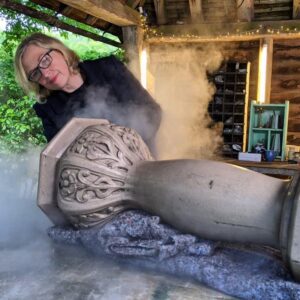 Kirsten Ramsay Instagram - Having been outside for many years, this precious bird bath had accumulated a build up of dirt and moss along with cracks and losses.

Using a steam cleaner on the stable areas it was cleaned, stabilised and filled.
 
A tricky fix as the owner was keen to keep using the piece.

Catch up on tonight’s episode on @bbciplayer 

@therepairshoptv  #therepairshop #bbc 
#conservation #restoration #repair #fix
#steamcleaning #objectcleaning #birdbath
#conservatorsofinstagram #kirstenramsay