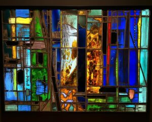 Kirsten Ramsay Instagram - A quick visit to London ….
First stop The Glass Heart exhibition at Two Temple Place.

This beautiful abstract piece of stained glass 1965 - 66 by John Piper caught my eye.

A beautiful and historic setting for this interesting exhibition. 

#twotempleplacelondon @twotempleplace @twotempleplaceevents 
#glass #historicglass #contemporaryglass #johnpiper