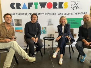 Kirsten Ramsay Instagram - An interesting panel discussion today @craftworks.show and some great questions from the audience. 

Shoreditch Town Hall was the perfect venue and it was wonderful chatting to so many makers and seeing some heritage crafts. Particularly impressive was silk weaving … I thought what I do was fiddly, it would appear not by comparison … 

@roddyclarkedesign @hudson_josh 

#ceramicconservation #ceramics #craft #londoncraftweek #arts
#londoncraftweek2024 #craftworks #kirstenramsay #design