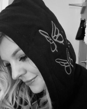 Kirsten Storms Instagram - New favorite sweatshirt.  @pythia (I love the embroidered butterflies on the hood 🦋)
#dressingroomselfie #generalhospital