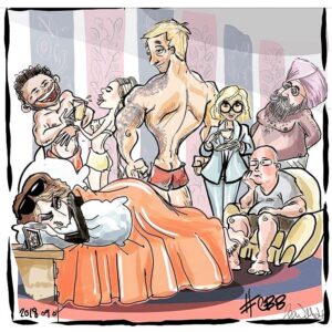 Kirstie Alley Instagram - Art Attack in The Celebrity Big Brother House Summer 2018........ by the talented Mr @thatleewilliams @bbuk @kirstiealley #bbuk #cbbuk #bigbrother #celebritybigbrother #celebritybigbrotheruk #bigbrotherhouse #bigbrotherhousemate #housemates #evictions #eviction #team #teamwork #friendship #bonding #eyeofthestorm #himynameiskirstiealley #backoff #teamkirstiealley #teamkirstie #lovekirstie #kirstietowin #keepkirstiein #votetowin #eyeofthestorm