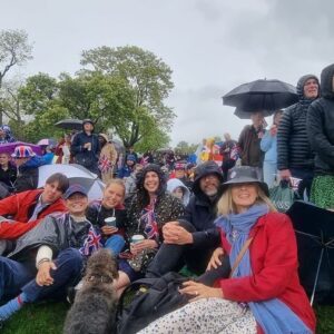 Kirstie Allsopp Instagram - We had a lovely time in the park, but did head home for a dry viewing of the last bit, I think my Dad & sister might have had a better view. #godsavetheking