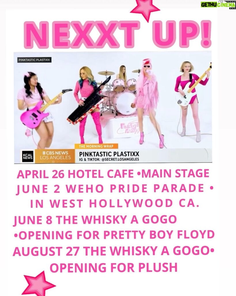 Kitten Kay Sera Instagram - 💗 make sure you are there! 💗🎟️ DM ME FOR TICKETS!!! My all girl band @pinktasticplastixx - catch up! Lol . . . #pinktasticplastixx #allgirlband #kittenkaysera