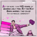 Kitten Kay Sera Instagram – Kitten Kay Sera took her love for pink to the next level by marrying the color! 💖💍
 
Which color are you tying the knot with?
 
#BelieveltorNot
.
.
.
#Ripleys #DailyCartoon #Cartoon
#RipleyCartoons #BION#RipleysBION #FunFact #PinkestPerson #Pink #KittenKaySera