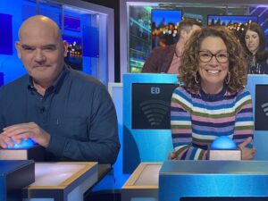 Kitty Flanagan Instagram - Great to be back on HYBPA sitting next to Marty, the naughtiest boy in the class. Great fun tonight with Alex, Ed and Sam with Chrissie doing a brilliant job hosting. Massive spoiler alert - Pretty sure I don’t win.