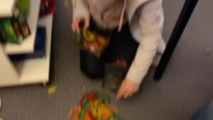 Kitty Flanagan Instagram - Last few days of editing Fisk and I spilled the lolly jar - then tried to save the ones that hadn’t quite touched the floor. I didn’t realise our director was filming. Busted. #dirtyfloorsnakes