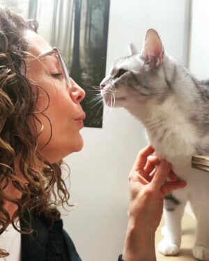 Kitty Flanagan Instagram - It’s my dream day! Got to be an official “cat cuddler” @ninthlifefoundation - a charity that takes in unwanted senior Kitties. (I may end up there myself, so thought I should check out the facilities) Still a lot of life and love in these gorgeous felines, they just need loving homes (except that last one - that’s my Sargey - he could probably use a break from his over loving owner.) Big shout out and thanks to Jules who owns and runs 9th life. She’s a crazy good cat lady. 💕😻