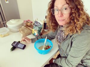 Kitty Flanagan Instagram - Busted by my sister using a rather unique phone stand while having my lunch. Launching November - keep your eyes out for product drop. 60 cents at a green grocer near you. #cuke3000