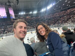 Kitty Flanagan Instagram - Look what they did to Rod Laver Arena! They froze it and chucked a bunch of real life big timey NHL players on it. Ice hockey is the new tennis. #nhlglobalseries #2minsforroughing 😂