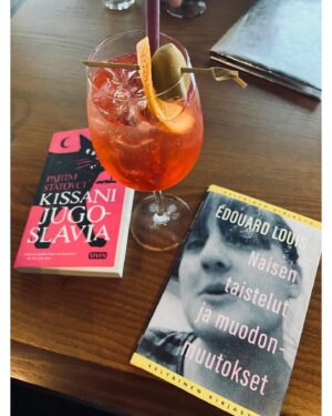 Krista Kosonen Instagram - Lovely lovely evening. 📚✨🍸

Édouard Louis and Pajtim Statovci- not only brilliant writers but wonderful people as well. #fangirling 

@helsinki_lit  #literature