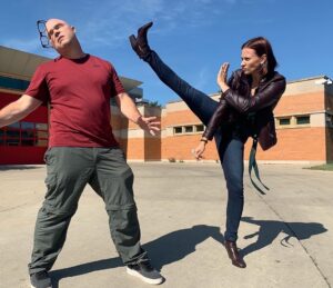 Kristen Gutoskie Instagram - Haven’t had my coffee yet @derekhaaswriter 
@nbcchicagofire #chloe #cruz
Timed brilliantly by @joeminoso 📸