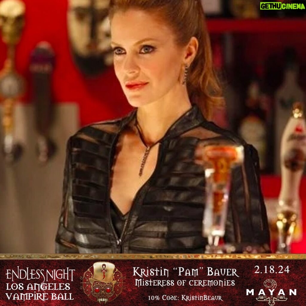 Kristin Bauer Instagram - We are pleased to announce by insane popular demand Kristin “Pam” Bauer of True Blood will returning as our Mistress of Ceremonies .? Use code: “Kristinbauer” for a 10% discount on GA & VIV tickets.  You are cordially invited to a night of dark enchantment at the Endless Night: Los Angeles Vampire Ball 2024! This event is in a new location on Sunday February 18th at the historic Mayan Theatre for an unforgettable evening. This in-person event will transport you into a world of darkness, elegance and mystery.  Described as a “Venetian Masquerade meets a Vampire Court, with the energy of a rock concert and the elegance of Burlesque Cabaret” These events are a series of masquerade ball theme soirees produced by Impresario Father Sebastiaan which began in NYC in 1996 with the “Vampyre Ball of New York” and the “Main Gala Event”, the New Orleans Vampire Ball, over Halloween weekend. Endless Night is world wide with events in Paris, Amsterdam, Salem, Barcelona, Prague, Tampa, Berlin, Austria, Vegas and Dallas.  #EndlessNightVampireBall #fathersebastiaan #losangelesvampireball #GhostAdventures #AMCImmortal #vampire #themayantheatre #vampyre #Vampyres #pattinegri #salemvampireball #vampirelounge #neworleansvampireball #customfangs #Vampirefangs #vampireteeth #vampfangs #vampirecommunity #vampirelife #blackveils #SabretoothClan #vampireball #VampiretheMasquerade #vampiresofinstagran #salemvampireball #annerice  Web: https://endlessnight.com/  Tickets: https://losangelesvampireball2024.eventbrite.com FB EVENT: https://www.facebook.com/events/720842853232870