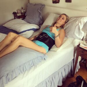 Kristina Klebe Instagram - 1 year ago today I broke my back… I didn’t talk about it much- if at all. And def not on social media. But today I’m celebrating my new birthday… Sept 2nd. The day I didn’t die. I spent the majority of this past year in pain, trying to get my life and mostly my health back on track… it’s an uphill battle- but every hill has its valley right? In this case I’ll happily slide down the hill into the valley 😂 Life is weird. And even weirder when your boyfriend has to wax your legs 😂 #brokenback #luck #reiki #energy #horsebackriding #holdontight