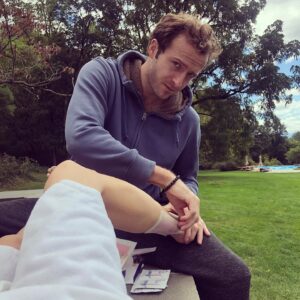 Kristina Klebe Instagram - 1 year ago today I broke my back… I didn’t talk about it much- if at all. And def not on social media. But today I’m celebrating my new birthday… Sept 2nd. The day I didn’t die. I spent the majority of this past year in pain, trying to get my life and mostly my health back on track… it’s an uphill battle- but every hill has its valley right? In this case I’ll happily slide down the hill into the valley 😂 Life is weird. And even weirder when your boyfriend has to wax your legs 😂 #brokenback #luck #reiki #energy #horsebackriding #holdontight