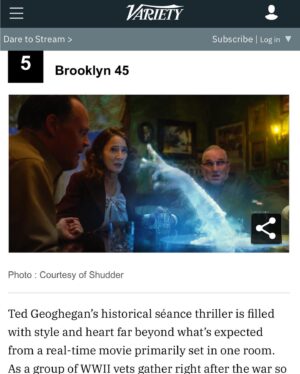 Kristina Klebe Instagram - 🌟 Honored and thrilled to share some incredible news with all of you! 🎉 Brooklyn 45, directed by the awesome @tedgeoghegan has been selected as one of Variety's top horror movies of 2023 so far (sandwiched as #5 between Scream VI and Evil Dead Rise!🙀) 🎥✨ It's an absolute dream come true to be a part of such an amazing project.  I'm truly honored and grateful for Variety’s particular recognition of my performance. "Anne Ramsey and Kristina Klebe are particularly impactful as women trying to figure out how to escape their predicament," Variety says. Thank you to the incredible cast, crew, and all of you for your support. Stay tuned for more exciting updates! 🎥✨ Watch it on @shudder or @amc  today! #Brooklyn45 #VarietyTopMovies #Grateful #Honored #horror #horrormovies #shudder #horrorfans