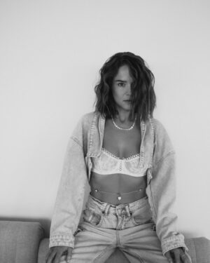 Kristína Svarinská Instagram - Caption:

Grounded in her real world.

📸 @katarinaslesar 
👗 @who.is.laska 
💅🏻 @makeupbykatka 

#photoshoot #havingfun #denimonskin #messyhair #takemeanywhere #catchmeifucan #playinbymyownrules