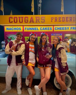 Kylie Liya Page Instagram - Shooting this movie was a dream come true✨ 12 year old me was so proud because I’ve always dreamt of being a popular cheerleader walking down the hall in slow motion💁🏻‍♀️😂 On a more serious note, this project gave us the ability to explore a beautiful country⛰, created friendships that will last a life time🤍 and gave me the opportunity to embark on a new creative endeavor alongside some pretty awesome people ✨👻 Streaming now on @hulu #DarbyandtheDead