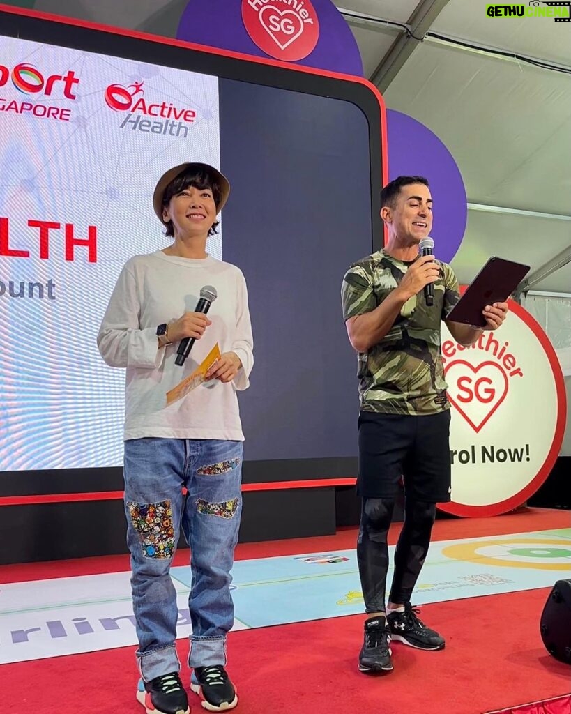 Kym Ng Instagram - at #HealthierSG roadshow earlier today 🥰 So happy to see you @kymngforever @s_leeyan @leonweiqiang ❤️❤️❤️