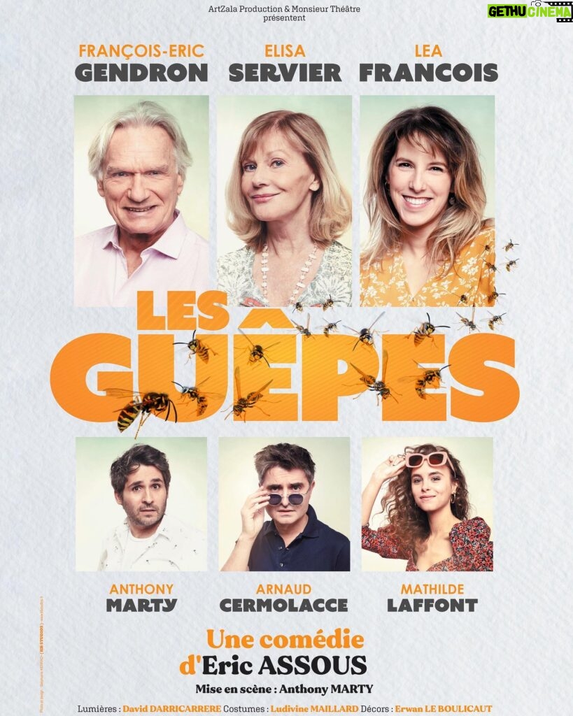 Léa François Instagram - Joie de vous dévoiler l’affiche de notre prochain spectacle « Les Guêpes » écrit par Éric Assous avec ces merveilleux partenaires @francois_eric_gendron @elisaservier @mhlfft @arnaudcermolacce et @anthonymarty qui sera également notre metteur en scène! Merci @artzala_prod et @monsieurtheatre de donner vie à cette folle aventure! Nous serons en tournée de Janvier à Juin 2024 et j’ai hâte de vous y retrouver! On devrait bien rigoler.. mais pas que! Je reviens très vite vers vous pour vous annoncer les dates/villes dans lesquelles nous jouerons! Tu viendras? 🤓🐝🤗 #tournee2024 #lesguêpes #ontour Visuel : @kbstudiosparis 🔥