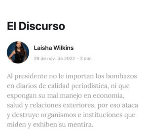 Laisha Wilkins Instagram - Sabe que esa base inamovible que lo apoya solo se quedará con él si más que cambiarles la vida, nutre el resentimiento y la frustración que es el motor de todo corazón lastimado por generaciones. Escúchanos o léenos en @opinion_51 ‼️