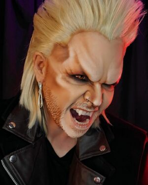 Landon Cider Instagram - How’re those maggots, Michael?
Having so much fun performing my new David from “Lost Boys” cosplay! It’s not a Halloween season if I don’t DESTROY my skin with bald caps & prosthetics 😂🤷‍♂️
.
Hair from @ardawigs using the Morpheus Classic in Titanium blonde
Gaearring by “thekidinside” on Etsy
.
My next post will include a calendar of all the cities I’m heading to for the next couple weeks and I might be near YOU, so keep an eye out!
.
.
#lostboys #80shorror #vampire #dragking #dragqueen #dragula #cosplay #halloween
