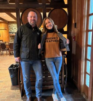 Lara Spencer Instagram - 10 shots (pun intended) of our Mother Son tour of Jack Daniel's Distillery.  A fabulous history lesson and look at how this iconic American brand takes such pride in their product.  Did you know every drop of Jack around the world is made right here in Lynchburg, TN?  Handcrafted right down to the labels-- applied by HAND (see the video attached--I kept thinking of Lucy and the chocolates!). What a highlight to do a tasting with the Master Distiller and true rockstar Chris Fletcher and go up to the top floor of a very special barrel house, watch him DRILL into a barrel of 4 year old Tennessee Whiskey, and  allow us to fill a bottle and taste.  Learned so much.  Laughed so much.  Hopefully our boys will smile and remember our day every time they see a bottle of Jack.  #oldnumber7 .