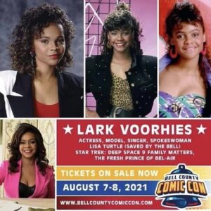 Lark Voorhies Instagram - Hey Everyone. Lark Voorhies here and It’s almost time we’re 2 weeks away from my first appearance of the year!!! 😨 Courtesy of @aautographing come out to @bellcountycomiccon August 7-8th in Belton Texas and Meet Me!! Lisa Turtle Out! #bellcountycomiccon #texas #savedbythebell