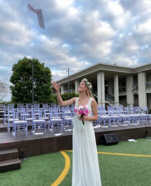 Laura Leighton Instagram - Graduation Congratulations to our beautiful youngest daughter, Lucy!  She’s college bound, and we are SO INCREDIBLY PROUD of this amazing human! 💜💜💜