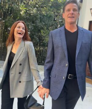 Laura Leighton Instagram - 25 years of marriage… Happy Anniversary to us! 🍾 I love going through life with this one. ❤️