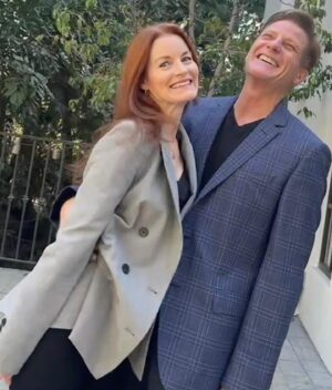 Laura Leighton Instagram - 25 years of marriage… Happy Anniversary to us! 🍾 I love going through life with this one. ❤️