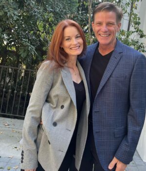 Laura Leighton Instagram - 25 years of marriage… Happy Anniversary to us! 🍾 I love going through life with this one. ❤️