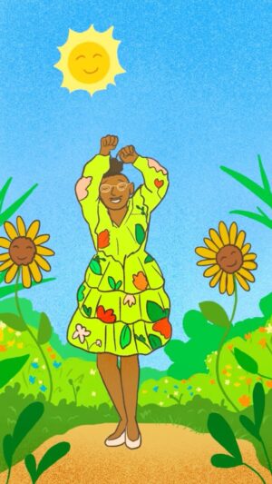 Laura White Instagram - The amazing @plantkween asked me to create a little loop of them grooving away with their plants 💃🌻 had the best time making this one 💛
.
.
#animation #illustration #lizzo #dancing #2danimation #procreate #digitalart #flowers #framebyframe #artwork