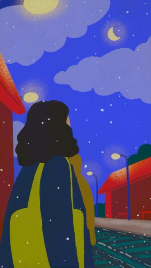 Laura White Instagram - Happy new year, loves ⭐️
.
.
#animation #loop #winter #illustration #artwork #newyear #2danimation #framebyframe #drawing