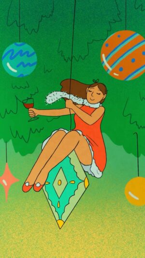 Laura White Instagram - Happy Xmas my loves ♥️ personally I’m planning to be drunk till New Years x
.
.
#animation #loop #illustration #christmas #2danimation #framebyframe #artwork