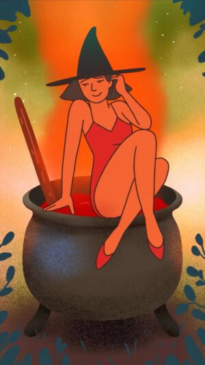 Laura White Instagram - Take a dip 🩸❤️
.
.
#animation #illustration #procreate #loop #drawing #witch #framebyframe #digitalart